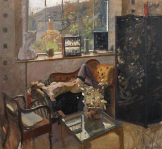 Ken Howard R.A. - Reclining Nude