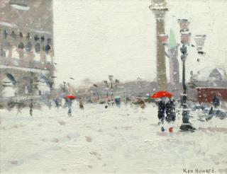 Ken Howard R.A. - Snow in the Piazza 08.00