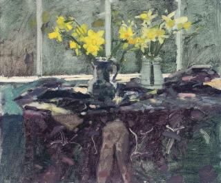 Ken Howard, R.A. - Still-life with Daffodils