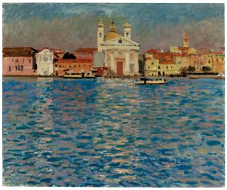 Ken Howard, R.A. - The Zattere from the Giudecca, Venice (Afternoon Sun)