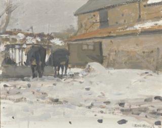 Ken Howard, R.A. - Winter Farmyard