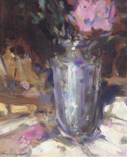 Ken Moroney - A vase of flowers on a table