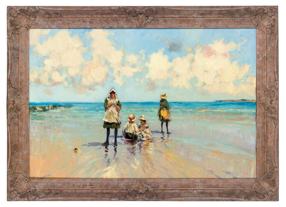 Ken Moroney - Girls playing on the beach