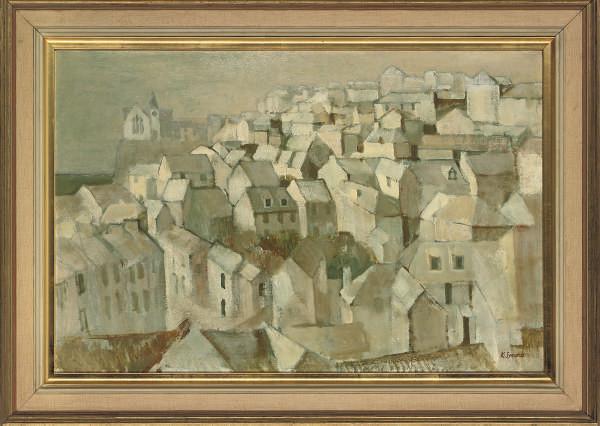 Ken Symonds, - Rooftops of A Coastal Town