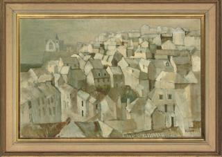 Ken Symonds, - Rooftops of A Coastal Town