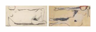 Kenneth Armitage, R.A. - Reclining figure (recto ; verso )
