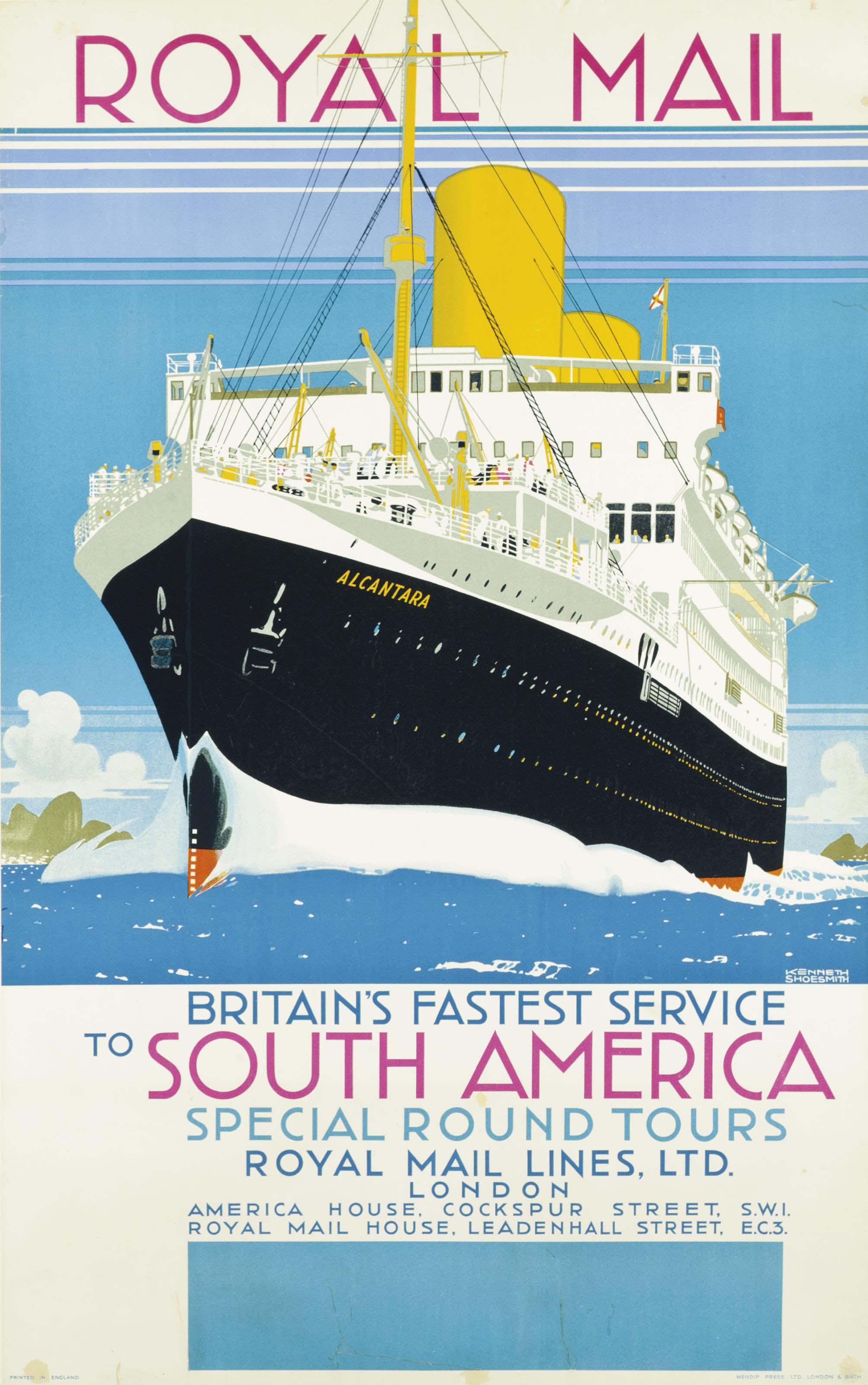 Kenneth Denton Shoesmith - Royal Mail To South America, Alcantara