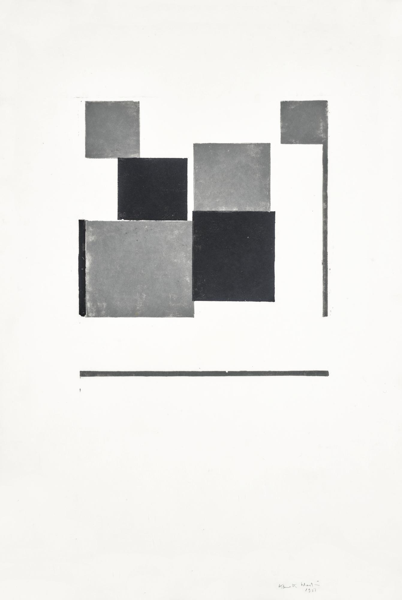 Kenneth Martin - Linoprint (Black And Grey) (See Carey/Griffiths 181)