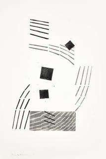 Kenneth Martin - Untitled (Abstract, Black And Grey With Short Lines)