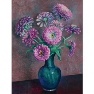 Kenneth Miller Adams - Purple Zinnias