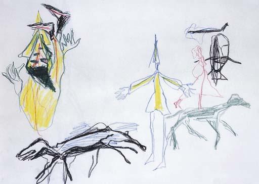 Kenneth Ronald Whisson - Untitled (Drawing With Dogs)