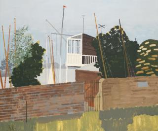 Kenneth Rowntree A.R.W.S. - Putney Gardens with Boats