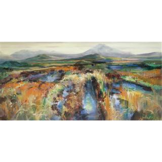 Kenneth Webb - Bog Cotton And View Of Mount Cashel