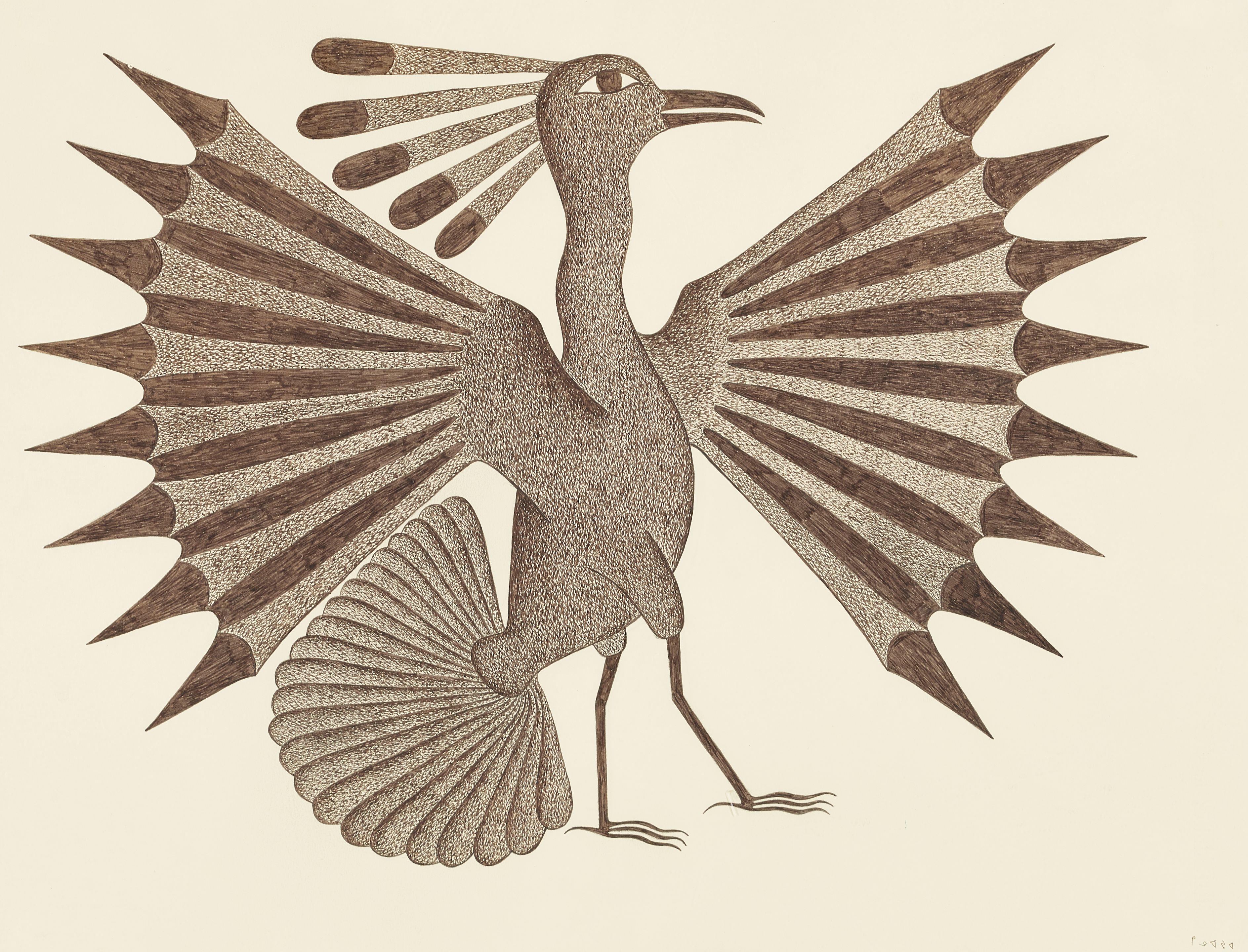 Kenojuak Ashevak, C.C., R.C.A. - A Kenojuak Ashevak, C.C., R.C.A., Felt Tip Drawing