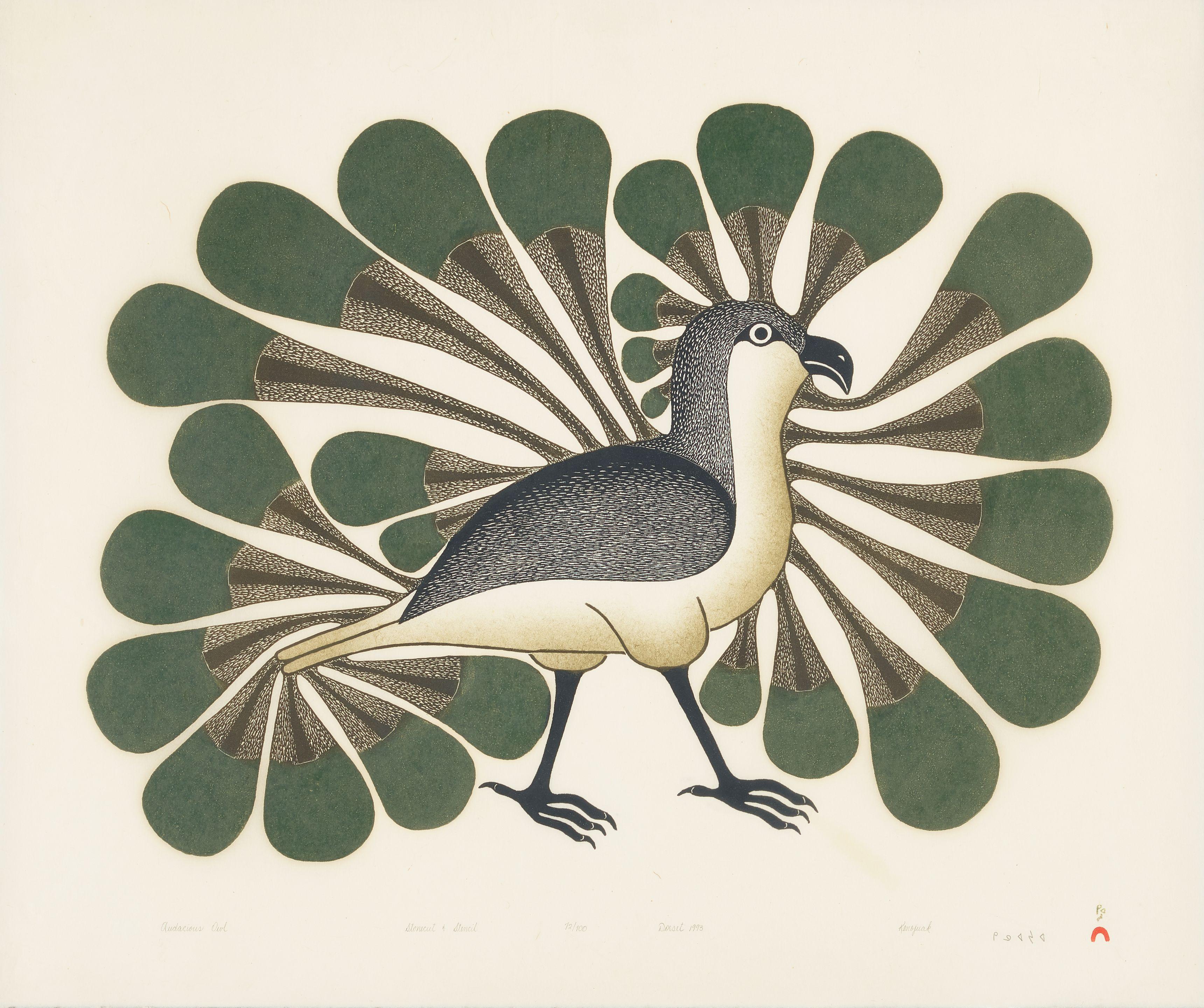 Kenojuak Ashevak, C.C., R.C.A. - A Kenojuak Ashevak, C.C., R.C.A., Stonecut And Stencil, \