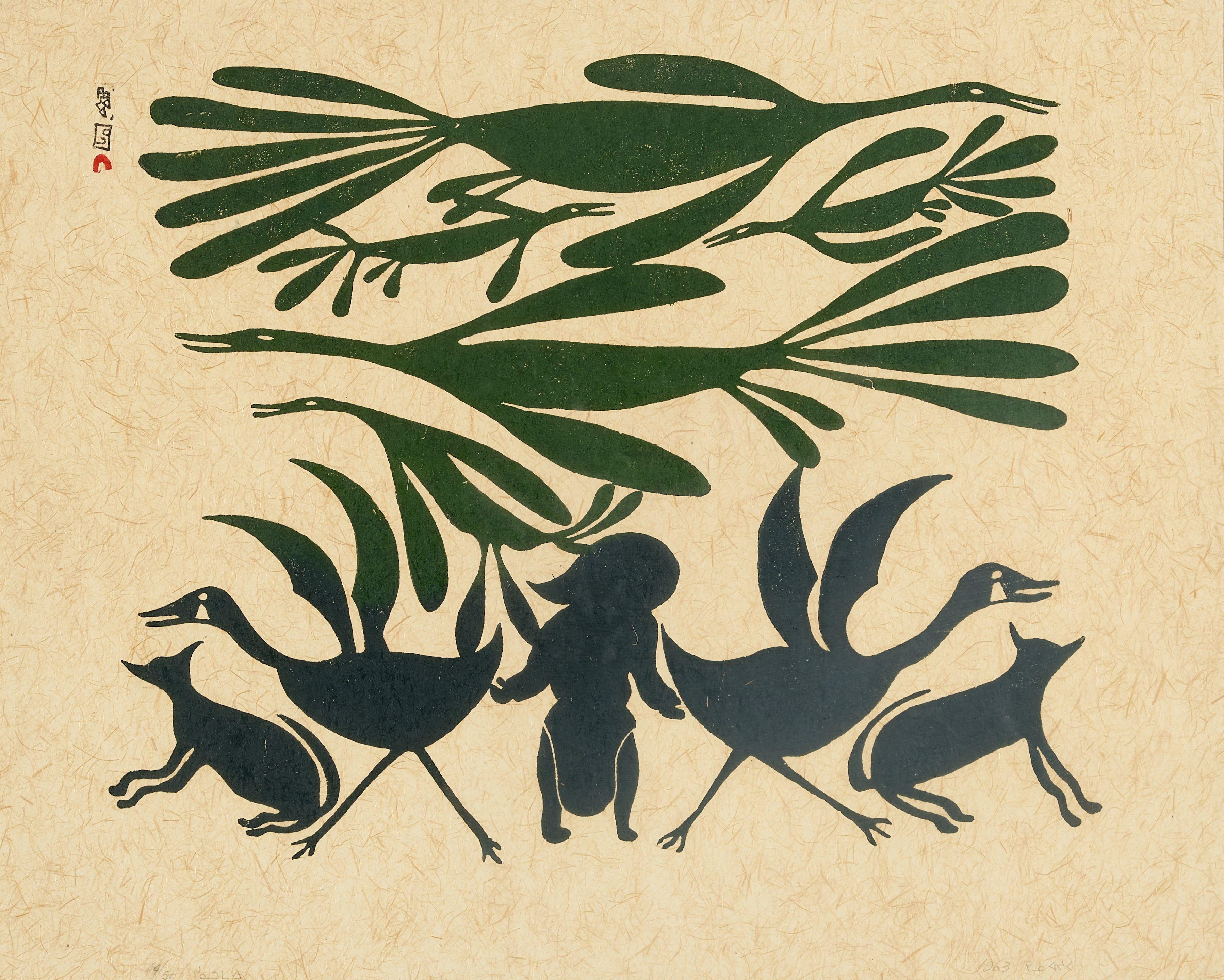 Kenojuak Ashevak, C.C., R.C.A. - A Kenojuak Ashevak Stonecut, \