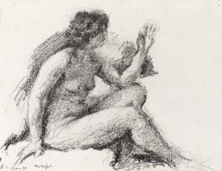 Ker-Xavier Roussel - Seated Nude In Profile To The Right