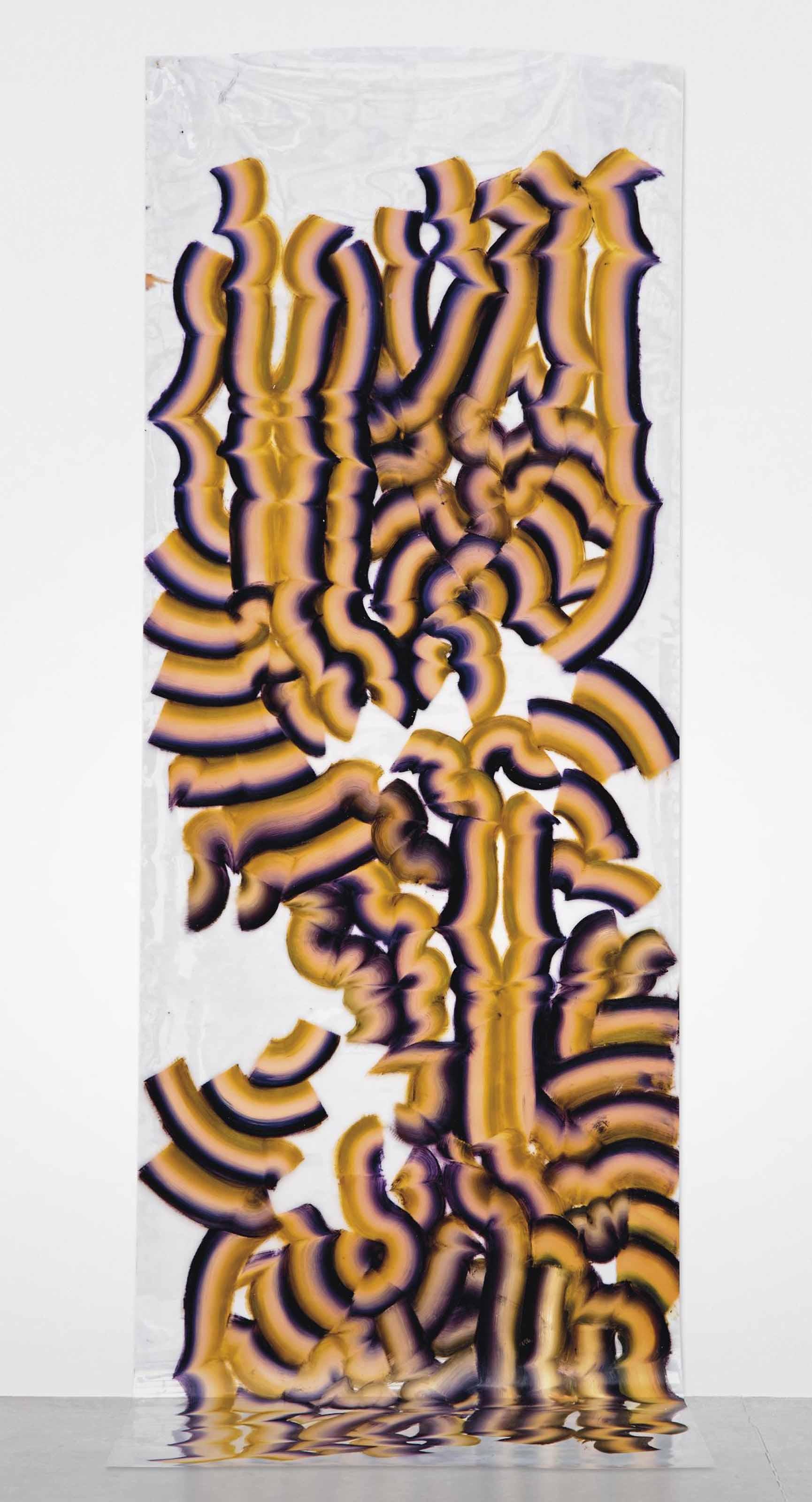 Kerstin Brätsch - Blacky Blocked Radiants Sunbathed. Double Sided Painting From Glow Rod Tanning Series