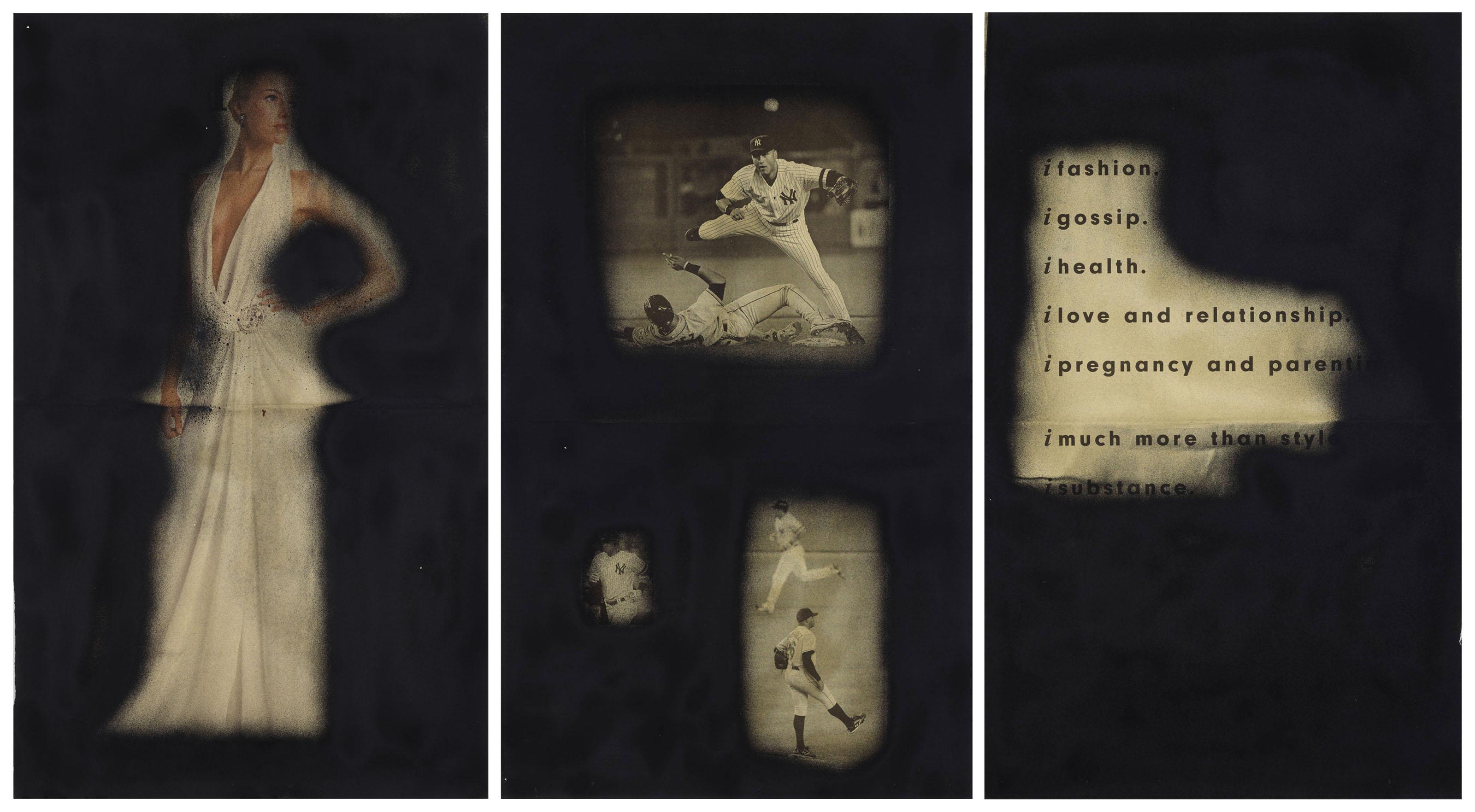 Kerstin Brätsch - Three untitled works on newsprint