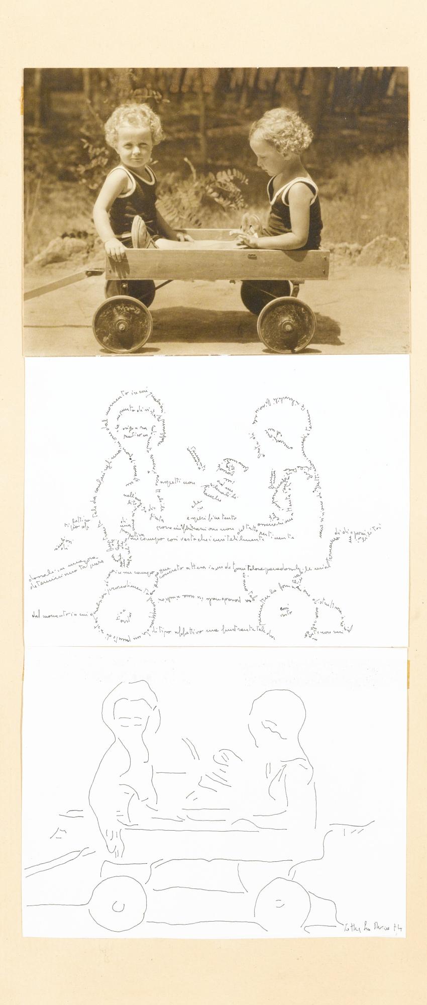 Ketty La Rocca - Senza Titolosigned And Dated 74, Black And White Photograph And Ink On Paper, In 3 Parts