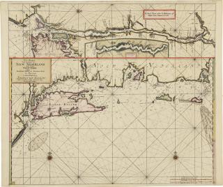Keulen, Johannes Van  - Pas Kaart Van De Zee Kusten Van Nieuw Nederland Anders Genaamt Niew York. Amsterdam: Johannes Van Keulen, [1687]