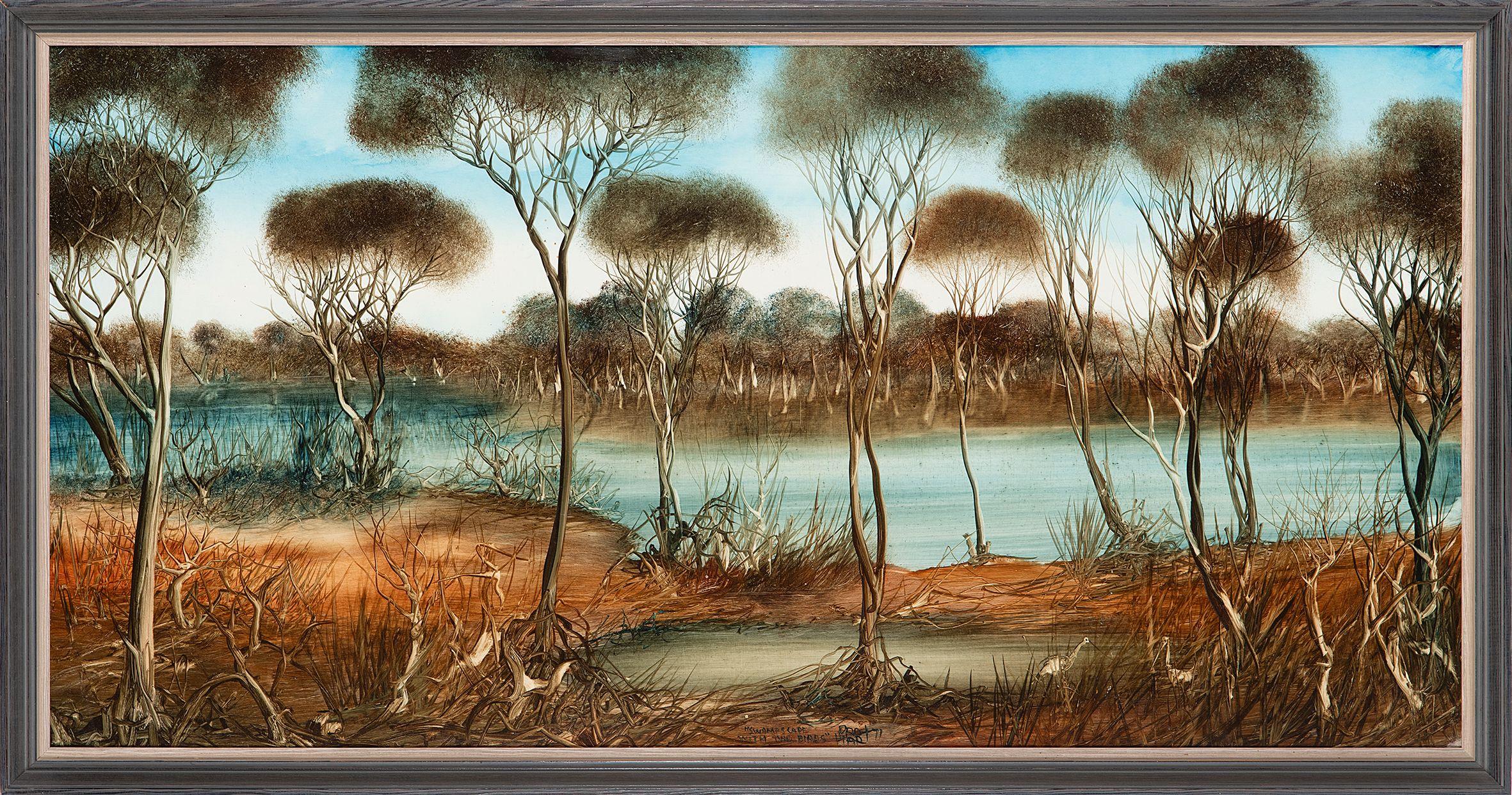 Kevin Charles Hart - Swampscape with Two Birds, 1971