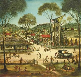 Kevin Charles Pro Hart - Town Sunday