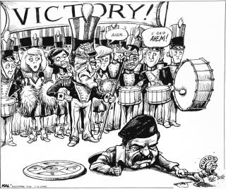 Kevin Kallaugher - ‘Victory’ (‘Ahem ... I Said Ahem!’)