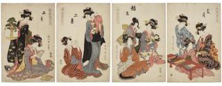 Kikugawa Eizan - A Group Of Four Prints