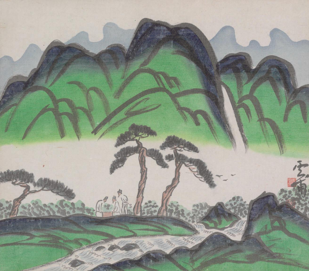 Kim Kichang - Three scholars under pines