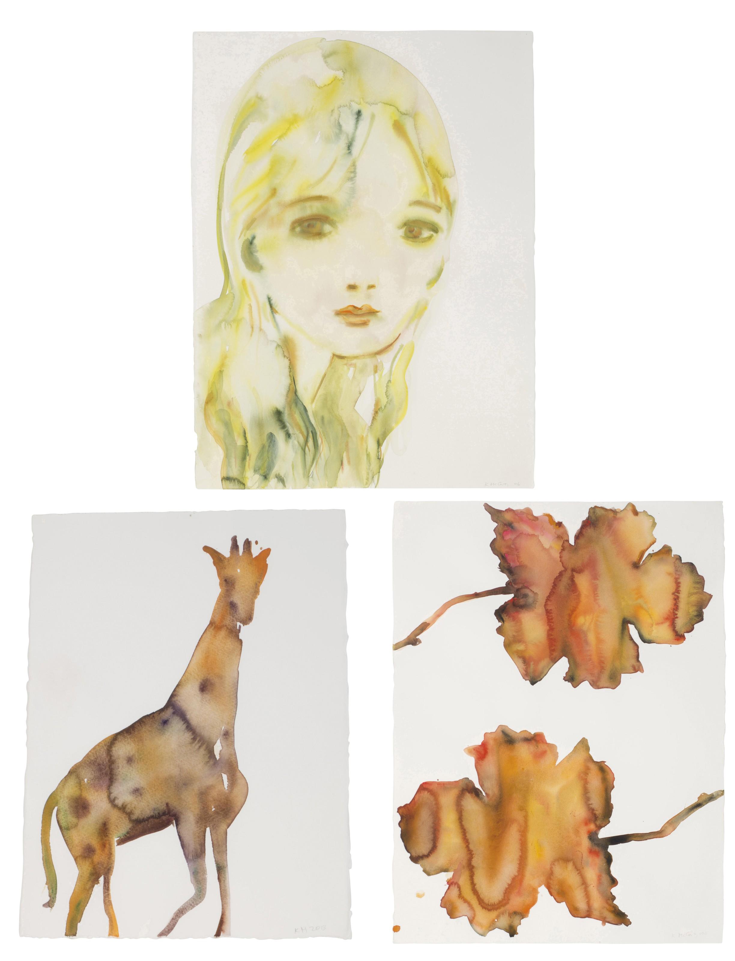 Kim Mccarty - Untitled (Yellow Girl 1); Untitled (Giraffe); Untitled (Orange Leaves)