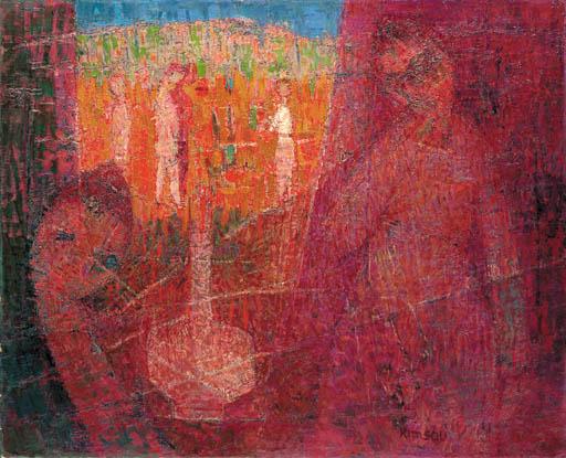 Kim Sou - Untitled (Two figures in interior with window)