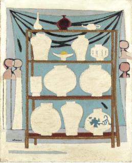 Kim Whanki - White porcelain jars