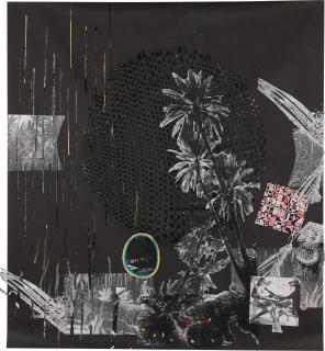 Kirstine Roepstorff - A Dove and a Hawk chessing under a Pink Leather Sun