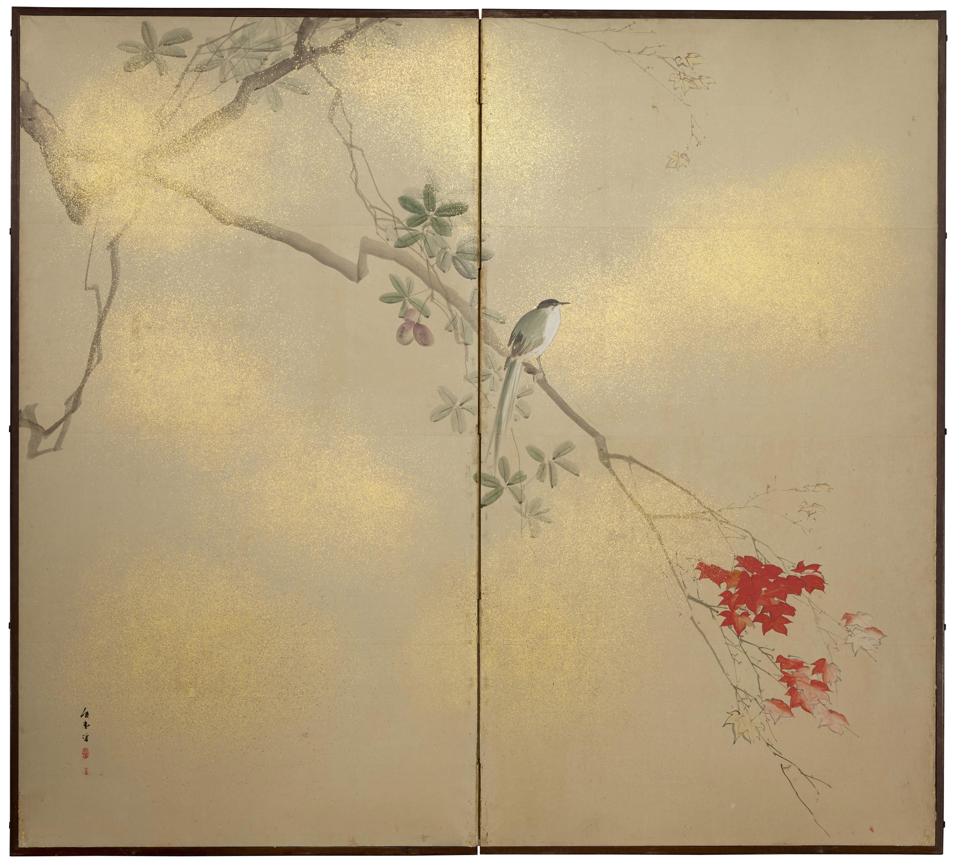 Kishi Chikudo - Magpie and Red Maple