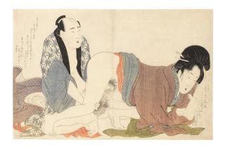 Kitagawa Utamaro - a couple enjoying a sexual encounter