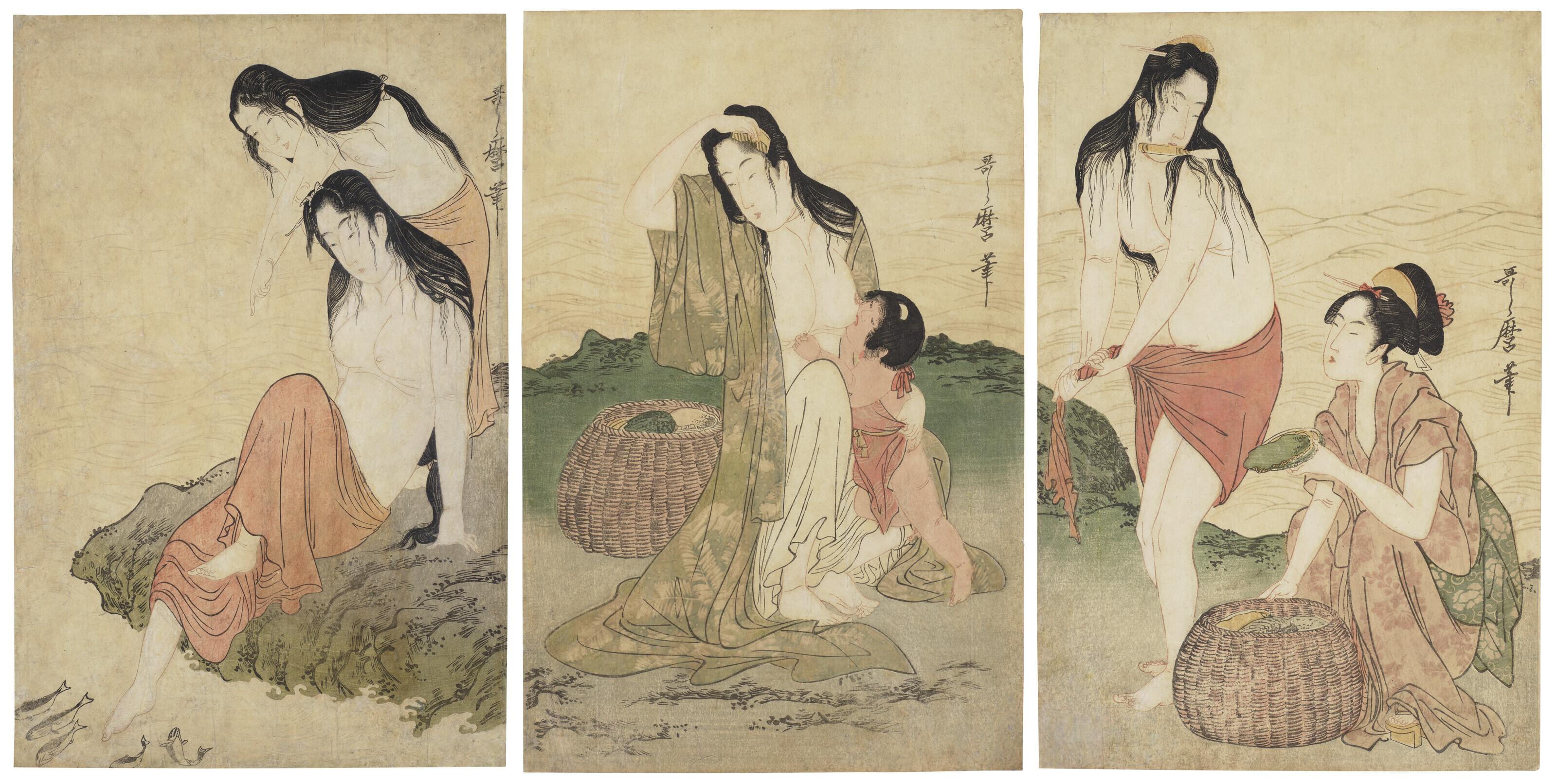 Kitagawa Utamaro - Awabi tori (Abalone divers)