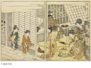 Kitagawa Utamaro - Nineteen double bookplates from Seiro ehon nenju-gyoji [Annals of the Green Houses], published by Kazusaya Chusuke