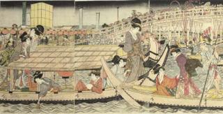 Kitagawa Utamaro - Pleasure boat, Sumida River