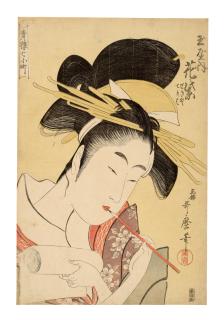 Kitagawa Utamaro - Tamaya no uchi Hanamurasaki, Sekiya, Teriya