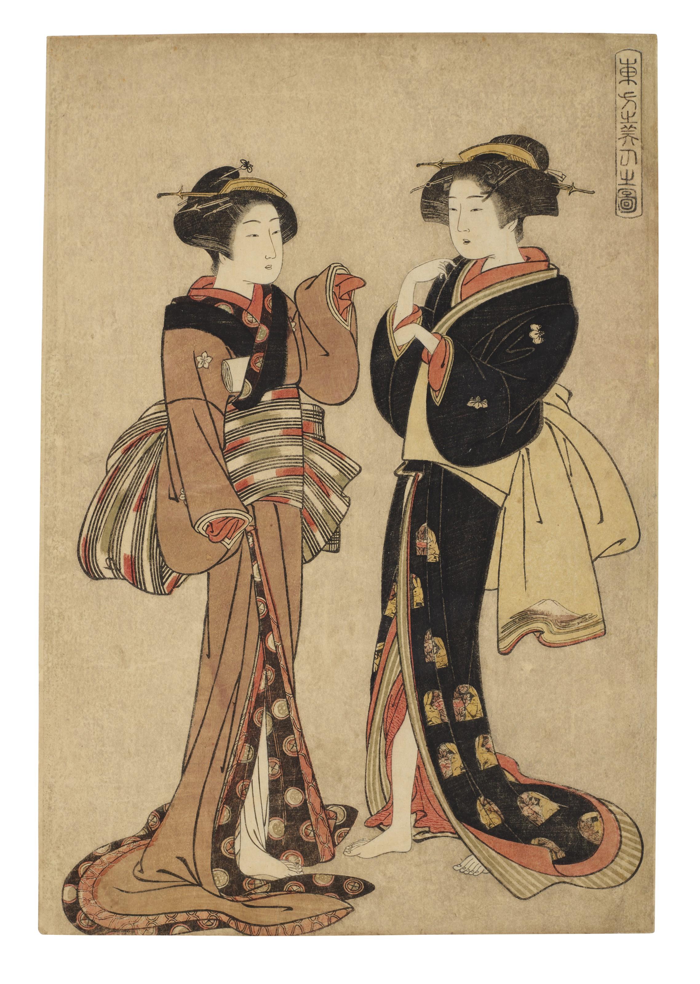 Kitao Shigemasa - Two Beauties