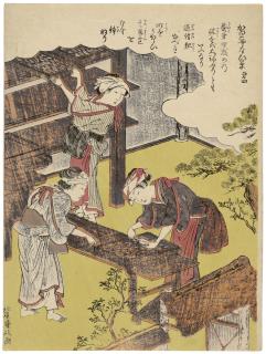 Kitao Shigemasa - Women Cultivating Silkworms