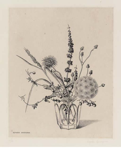 Kiyoshi Hasegawa - Fleurs des champs dans un verre (Automne)