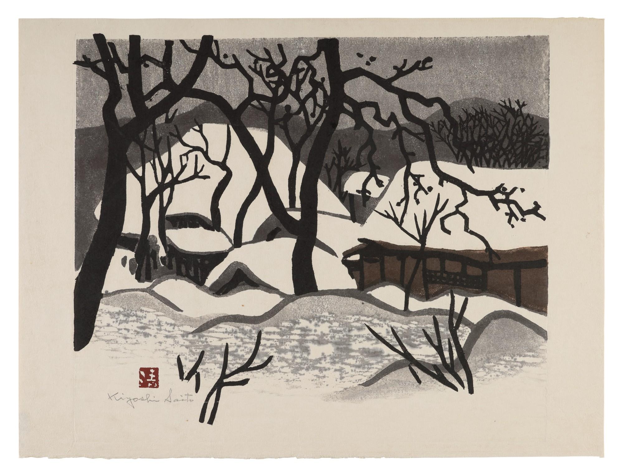 Kiyoshi Saito - Snow Covered Houses