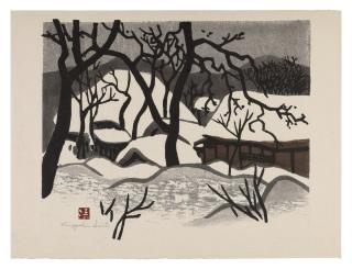 Kiyoshi Saito - Snow Covered Houses