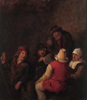 Klaes Molenaer - Boors merrymaking in an inn