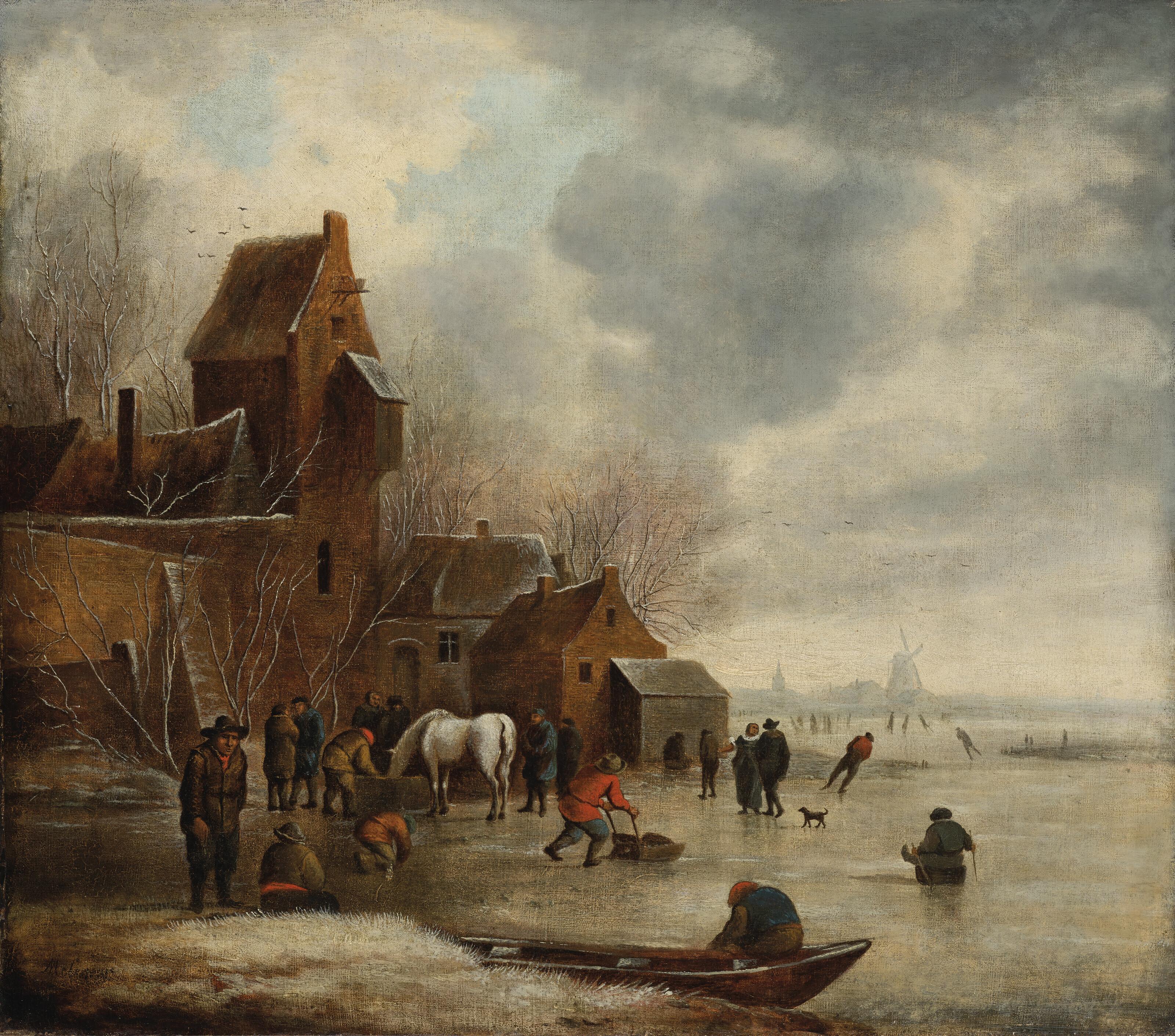 Klaes Molenaer - Paysage D\'Hiver Aux Patineurs