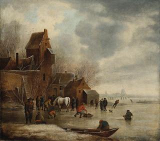 Klaes Molenaer - Paysage D\'Hiver Aux Patineurs