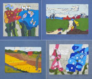 Klaus Fussmann - Konvolut von 4 Linolschnitten.