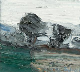 Klaus Fußmann - Landschaft mit zwei Bäumen